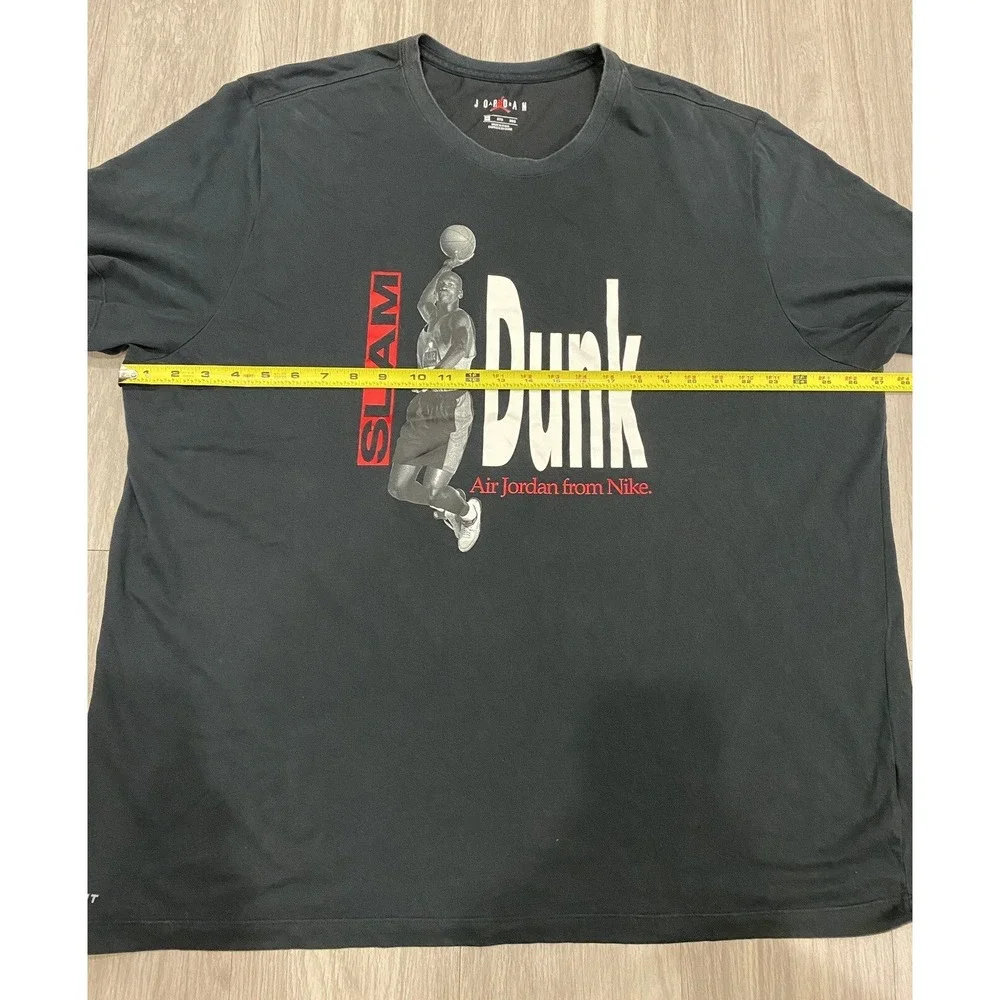Air Jordan Slam Dunk Nike Michael Retro Graphic‎ Black Crew Neck T shirt Tee 3XL